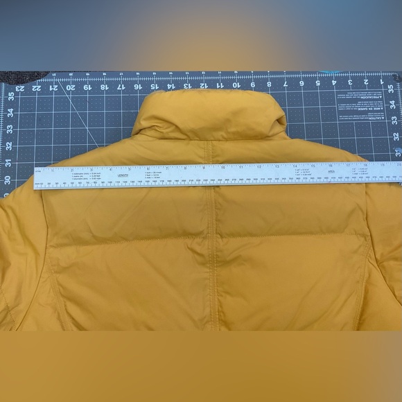 LANDS END Women's Down Filled Jacket Puffer Cinched Waisted Yellow Size XL￼ - Picture 4 of 9